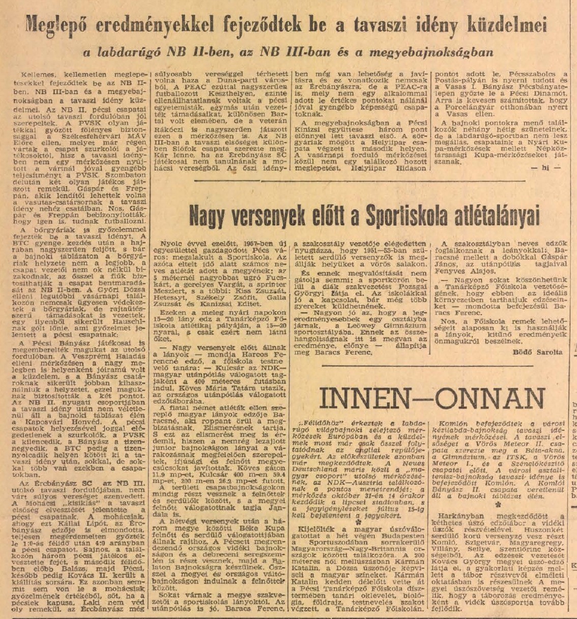 A Baranya vármegyei I. osztályú labdarúgás bemutatása - 1965-ös évad