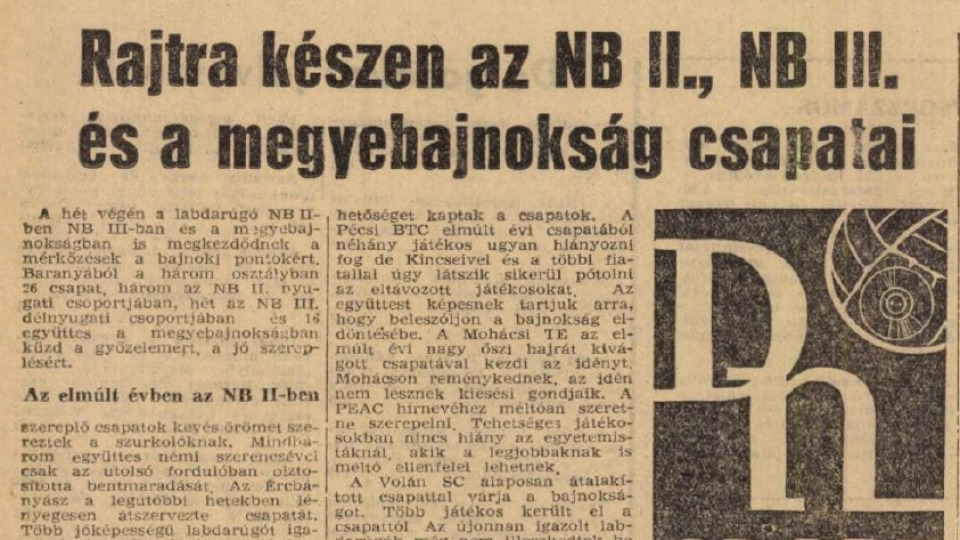 A Baranya vármegyei I. osztályú labdarúgás bemutatása - 1968-as évad