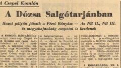 A Baranya vármegyei I. osztályú labdarúgás bemutatása - 1969-es évad