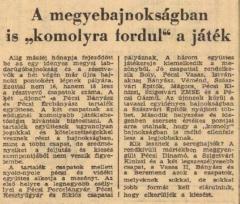A Baranya vármegyei I. osztályú labdarúgás bemutatása - 1970-1971-es évad