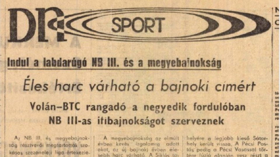 A Baranya vármegyei I. osztályú labdarúgás bemutatása - 1973-1974-es évad