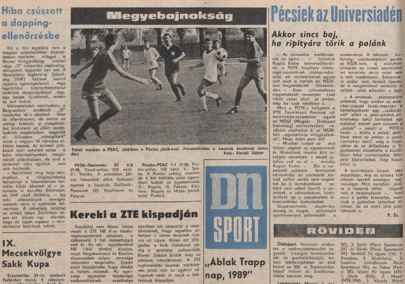 A Baranya vármegyei I. osztályú labdarúgás bemutatása - 1989-1990-es évad